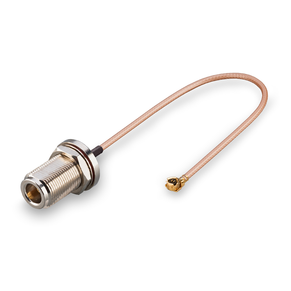 Переходник для модема (пигтейл) N(female)-U.Fl герметичный, с гайкой, длина 250мм