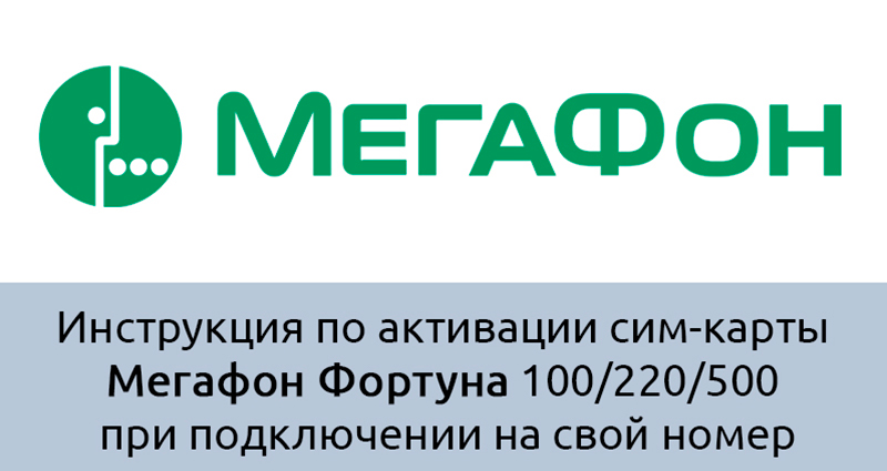 Как активировать тариф «Мегафон Фортуна» 100/220/500 при подключении на свой номер